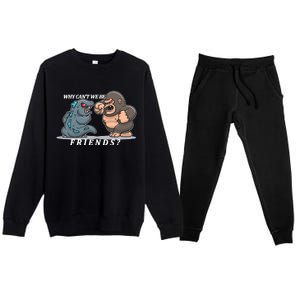 Why Can't We Be Friends Ape Monster Fights Premium Crewneck Sweatsuit Set