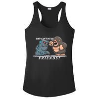 Why Can't We Be Friends Ape Monster Fights Ladies PosiCharge Competitor Racerback Tank