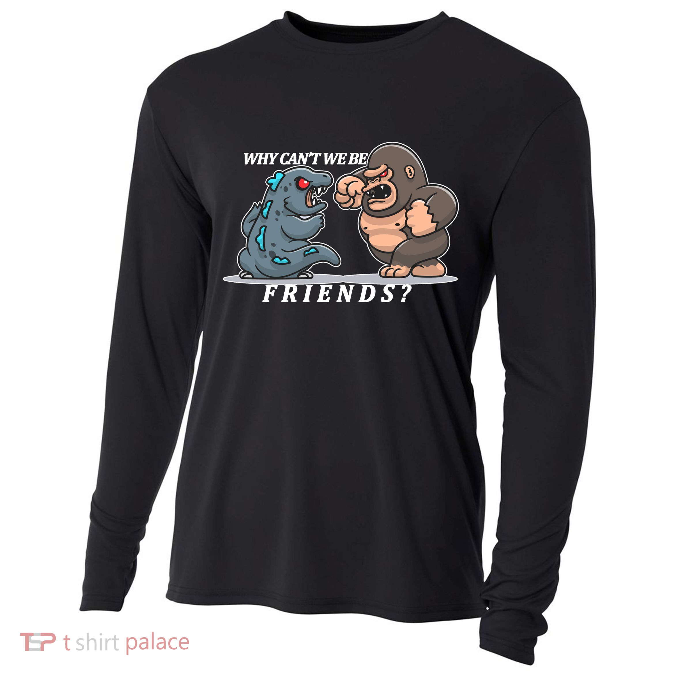 Why Can't We Be Friends Ape Monster Fights Cooling Performance Long Sleeve Crew
