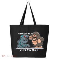 Why Can't We Be Friends Ape Monster Fights 25L Jumbo Tote