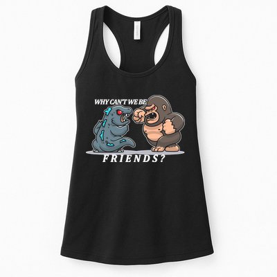 Why Can't We Be Friends Ape Monster Fights Womens Tank Top