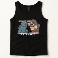 Why Can't We Be Friends Ape Monster Fights Tank Top