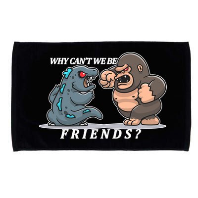 Why Can't We Be Friends Ape Monster Fights Microfiber Hand Towel