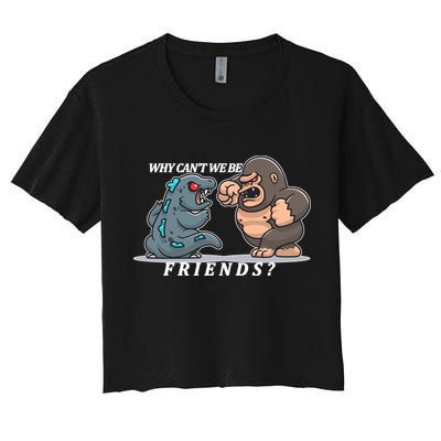 Why Can't We Be Friends Ape Monster Fights Crop Top