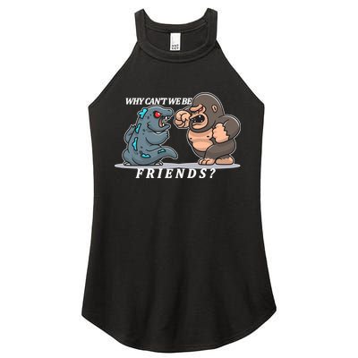 Why Can't We Be Friends Ape Monster Fights Women's Perfect Tri Rocker Tank