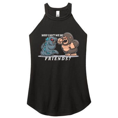 Why Can't We Be Friends Ape Monster Fights Women's Perfect Tri Rocker Tank