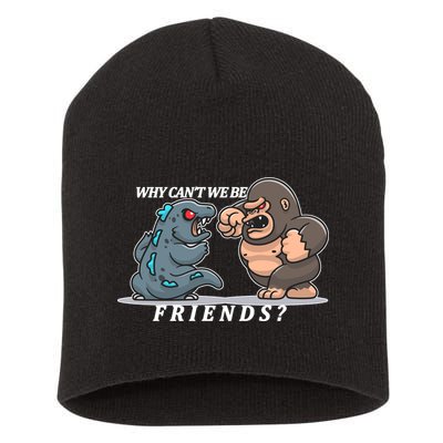 Why Can't We Be Friends Ape Monster Fights Short Acrylic Beanie