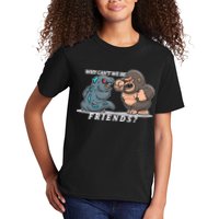 Why Can't We Be Friends Ape Monster Fights Kids T-Shirt