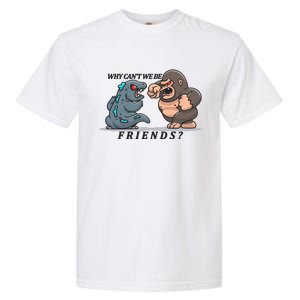 Why Can't We Be Friends Ape Monster Fights Garment-Dyed Heavyweight T-Shirt