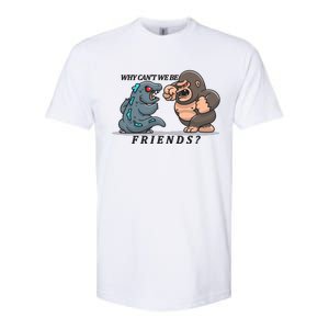 Why Can't We Be Friends Ape Monster Fights Softstyle CVC T-Shirt