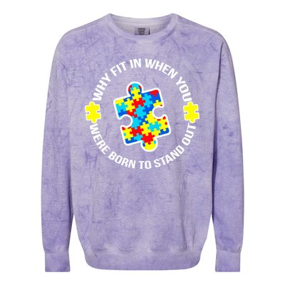 Why Fit In Autism Awareness Colorblast Crewneck Sweatshirt