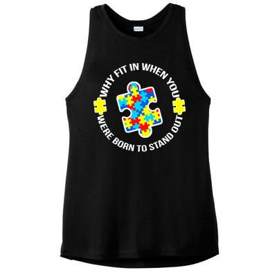 Why Fit In Autism Awareness Ladies PosiCharge Tri-Blend Wicking Tank