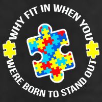 Why Fit In Autism Awareness 7 Panel Mesh Trucker Snapback Hat