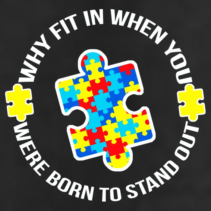 Why Fit In Autism Awareness 7 Panel Mesh Trucker Snapback Hat