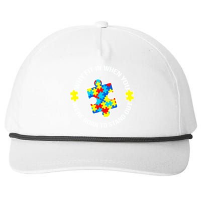 Why Fit In Autism Awareness Snapback Five-Panel Rope Hat