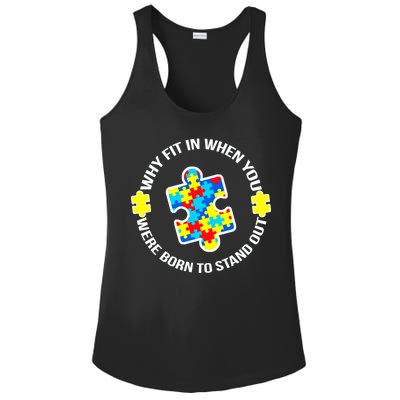 Why Fit In Autism Awareness Ladies PosiCharge Competitor Racerback Tank