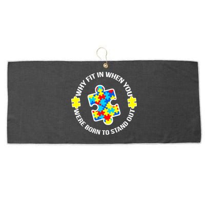 Why Fit In Autism Awareness Large Microfiber Waffle Golf Towel