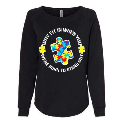 Why Fit In Autism Awareness Womens California Wash Sweatshirt