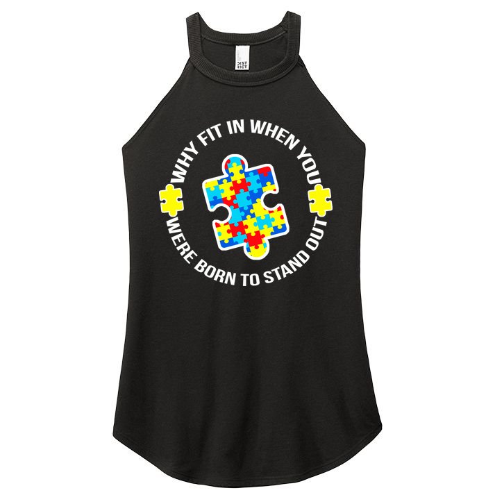 Why Fit In Autism Awareness Women's Perfect Tri Rocker Tank