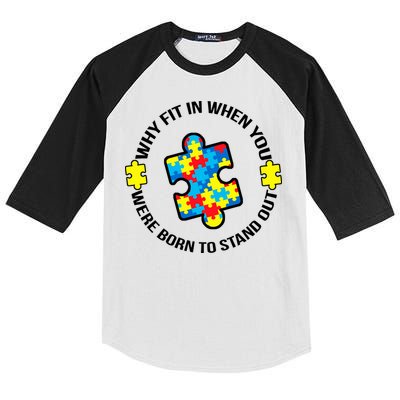 Why Fit In Autism Awareness Kids Colorblock Raglan Jersey