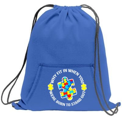 Why Fit In Autism Awareness Sweatshirt Cinch Pack Bag