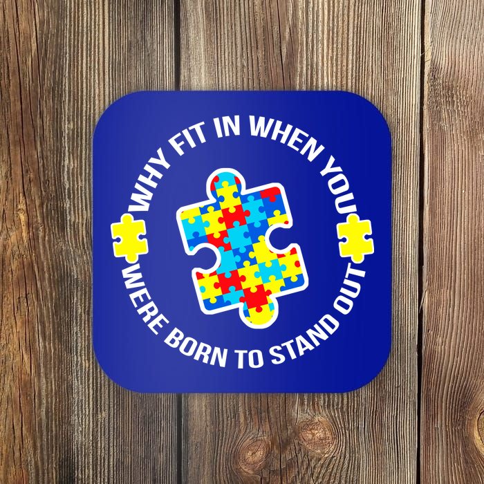 Why Fit In Autism Awareness Coaster