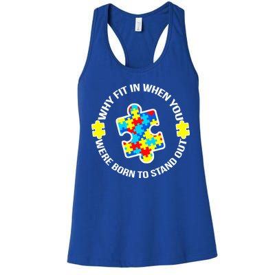 Why Fit In Autism Awareness Women's Racerback Tank