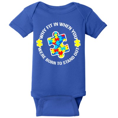 Why Fit In Autism Awareness Baby Bodysuit