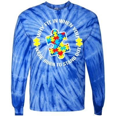 Why Fit In Autism Awareness Tie-Dye Long Sleeve Shirt