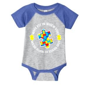 Why Fit In Autism Awareness Infant Baby Jersey Bodysuit