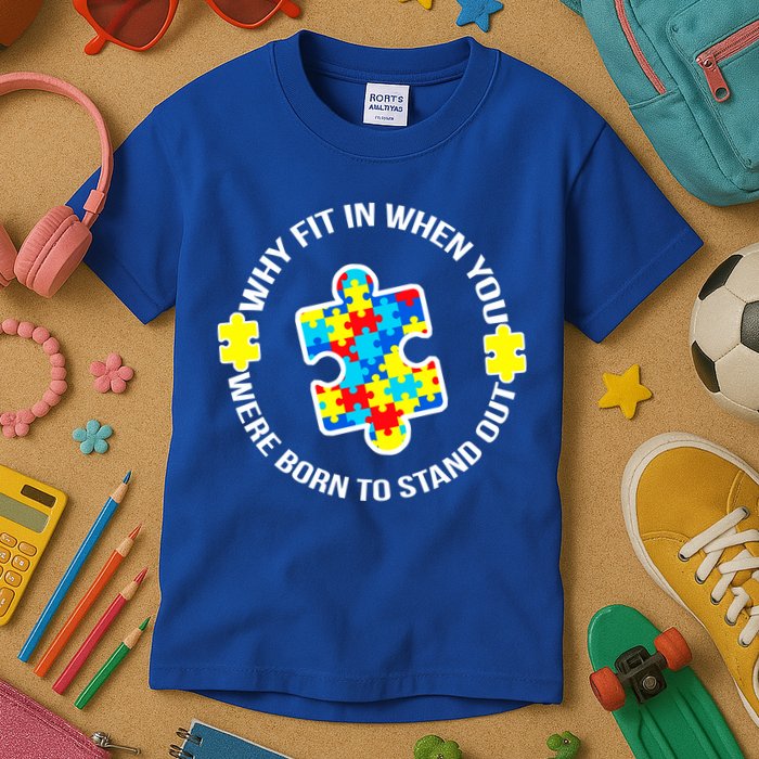 Why Fit In Autism Awareness Kids T-Shirt