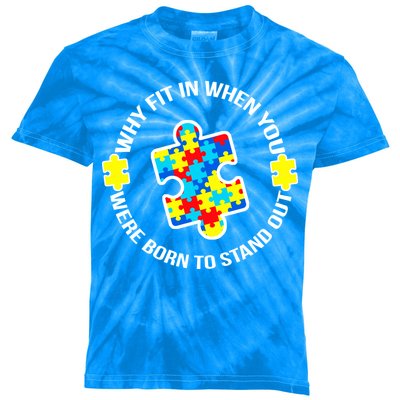 Why Fit In Autism Awareness Kids Tie-Dye T-Shirt