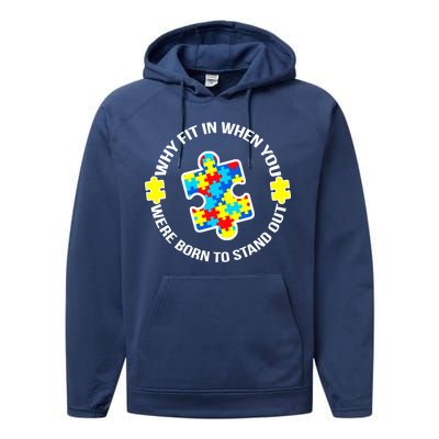 Why Fit In Autism Awareness Performance Fleece Hoodie