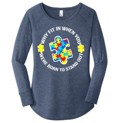 Why Fit In Autism Awareness Women's Perfect Tri Tunic Long Sleeve Shirt