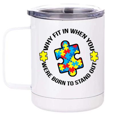 Why Fit In Autism Awareness 12 oz Stainless Steel Tumbler Cup