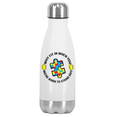 Why Fit In Autism Awareness Stainless Steel Insulated Water Bottle