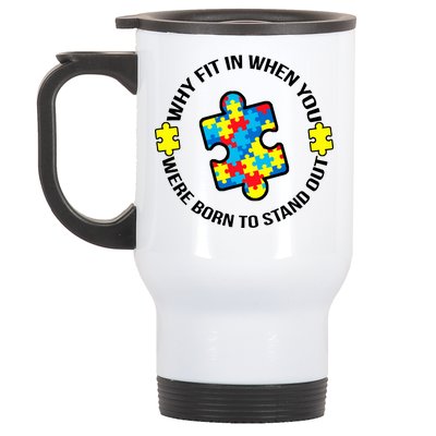 Why Fit In Autism Awareness Stainless Steel Travel Mug