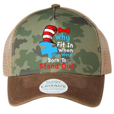 Why Fit In When You Were Born To Stand Out Autism Legacy Tie Dye Trucker Hat