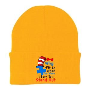 Why Fit In When You Were Born To Stand Out Autism Knit Cap Winter Beanie