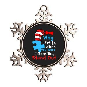 Why Fit In When You Were Born To Stand Out Autism Metallic Star Ornament