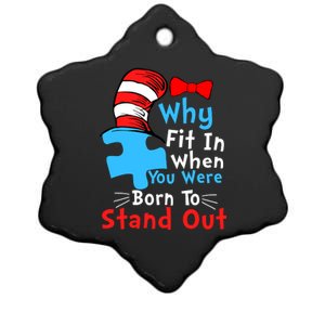 Why Fit In When You Were Born To Stand Out Autism Ceramic Star Ornament