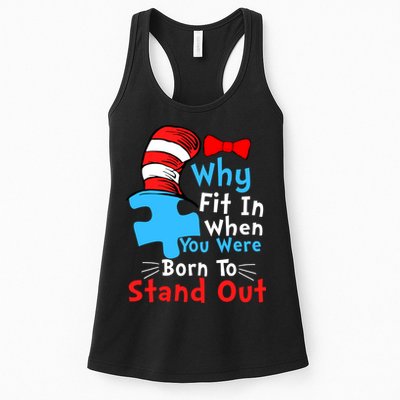 Why Fit In When You Were Born To Stand Out Autism Womens Tank Top