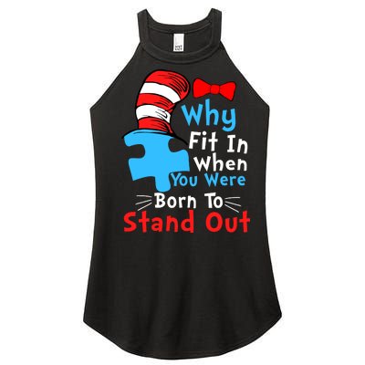 Why Fit In When You Were Born To Stand Out Autism Women’s Perfect Tri Rocker Tank