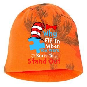 Why Fit In When You Were Born To Stand Out Autism Kati - Camo Knit Beanie