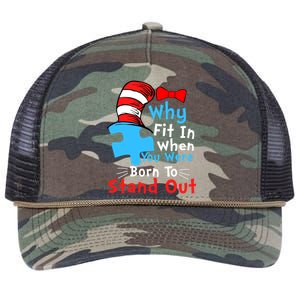 Why Fit In When You Were Born To Stand Out Autism Retro Rope Trucker Hat Cap