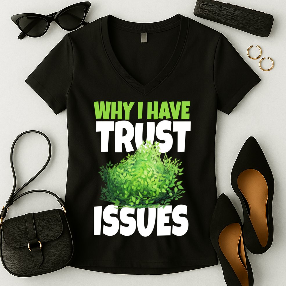 Why I Have Trust Issues Bush Camper Women's V-Neck T-Shirt