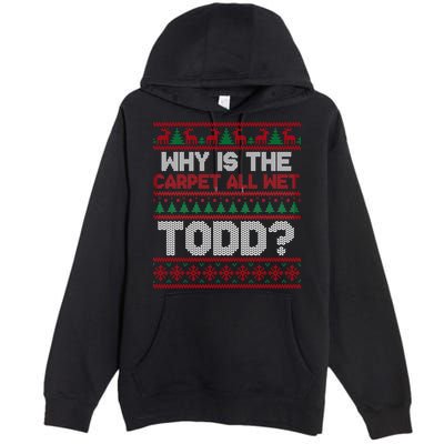 Why Is the Carpet All Wet Todd? Funny Christmas Premium Pullover Hoodie
