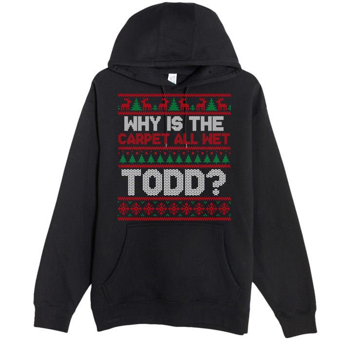 Why Is the Carpet All Wet Todd? Funny Christmas Premium Pullover Hoodie
