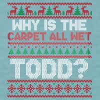 Why Is the Carpet All Wet Todd? Funny Christmas Sueded Cloud Jersey T-Shirt