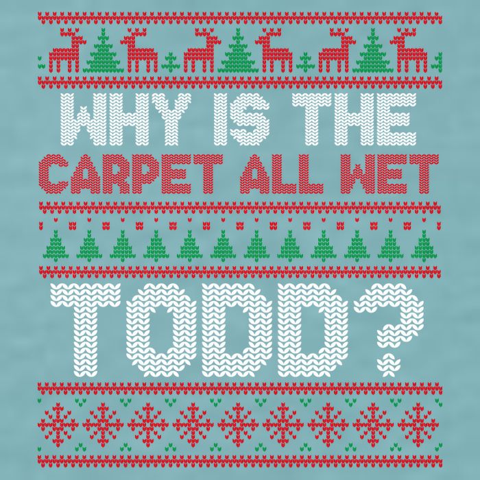 Why Is the Carpet All Wet Todd? Funny Christmas Sueded Cloud Jersey T-Shirt
